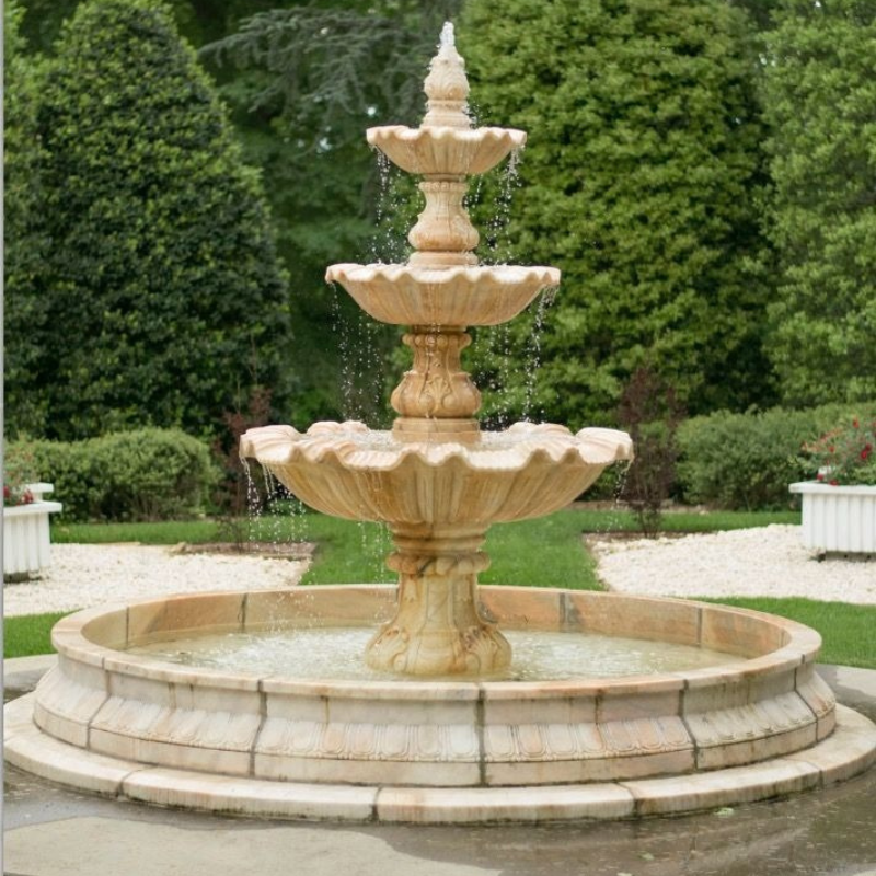 Elegant Tiered Marble Fountain